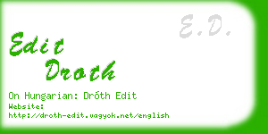 edit droth business card